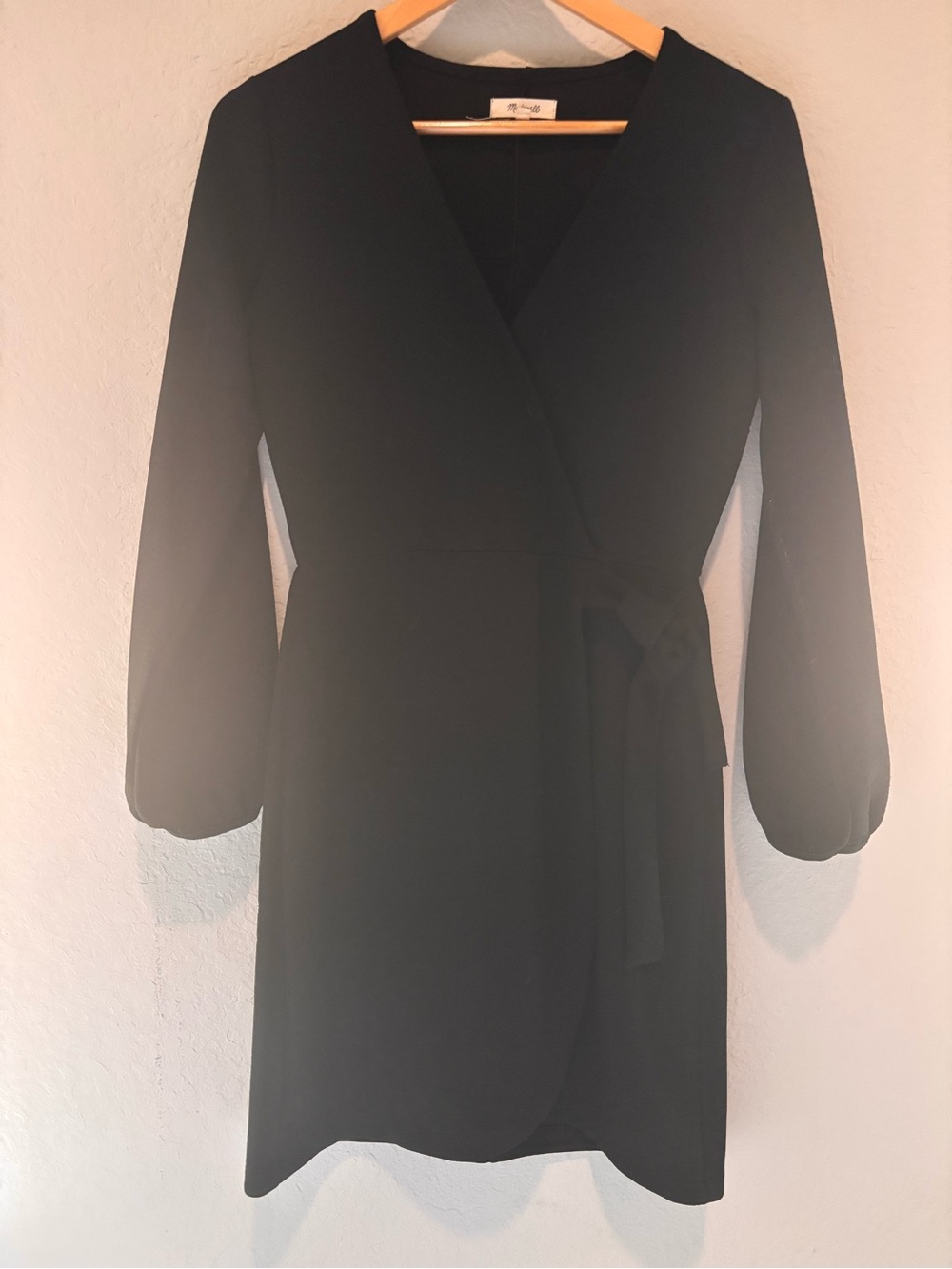 Madewell Black Faux Wrap Dress